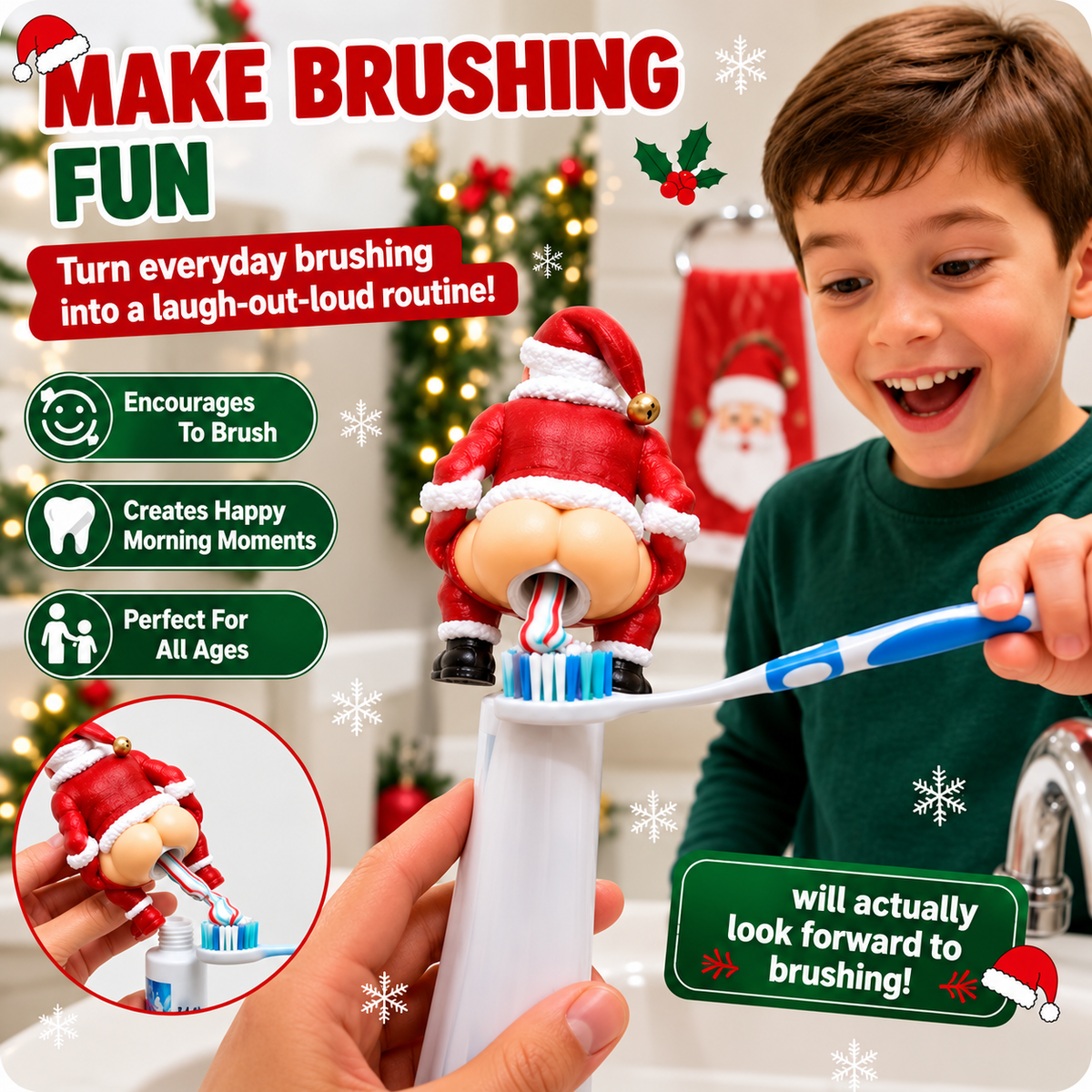 Santa Toothpaste Attachment (2 Pieces)