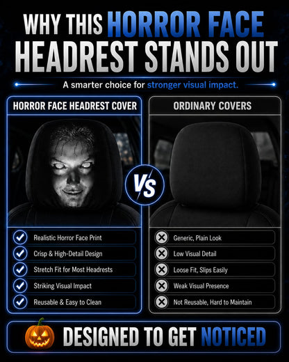 Maxxover Horror Face Car Headrest Covers