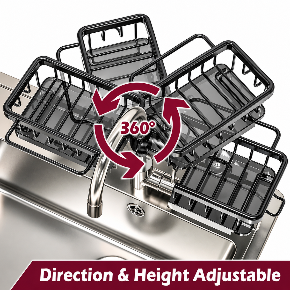 Adjustable Aluminum Kitchen Sink Organizer