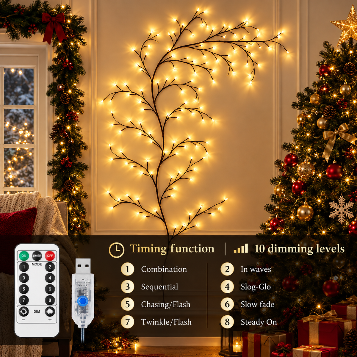 LED Willow Vine Light