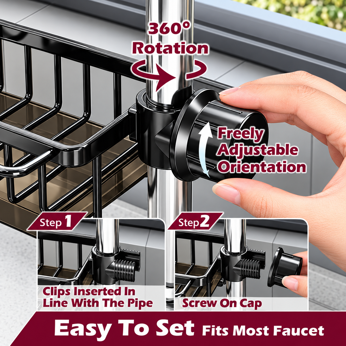 Adjustable Aluminum Kitchen Sink Organizer