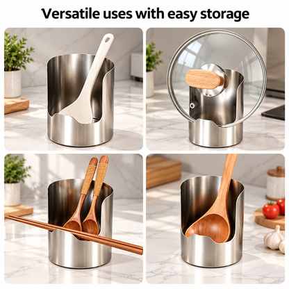 2 in 1 stainless steel spoon lid holder