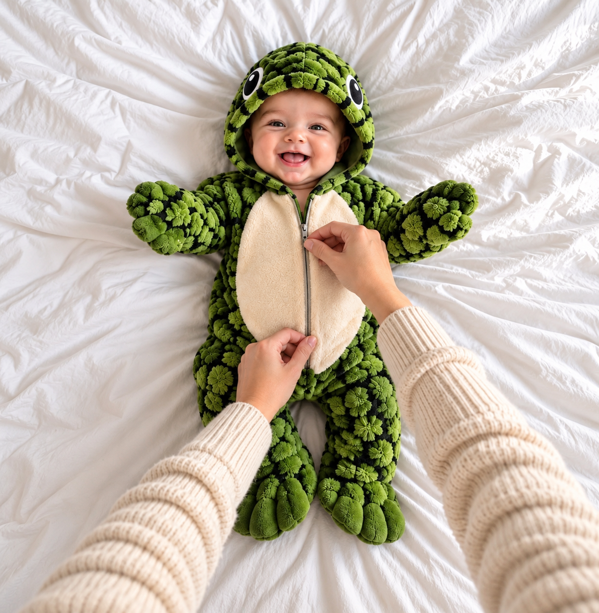 Little Turtle - Plush Baby Onesie
