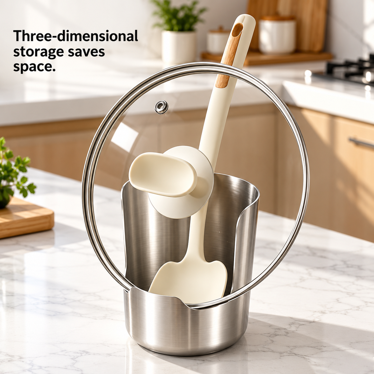 2 in 1 stainless steel spoon lid holder
